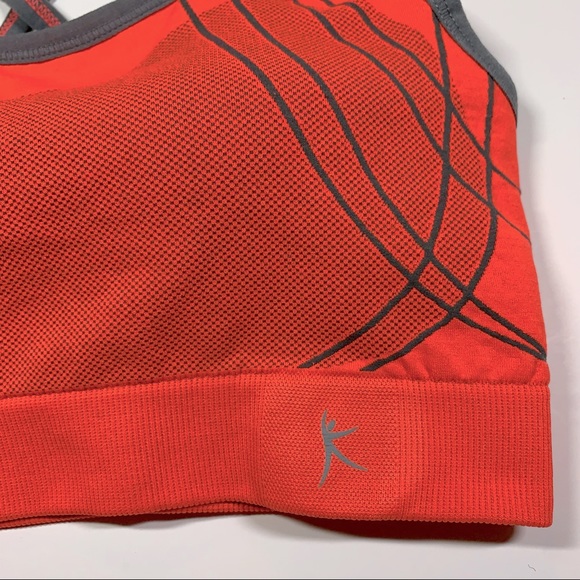 Danskin Now Large orange & grey high impact sports bra with keyhole back - Picture 3 of 11